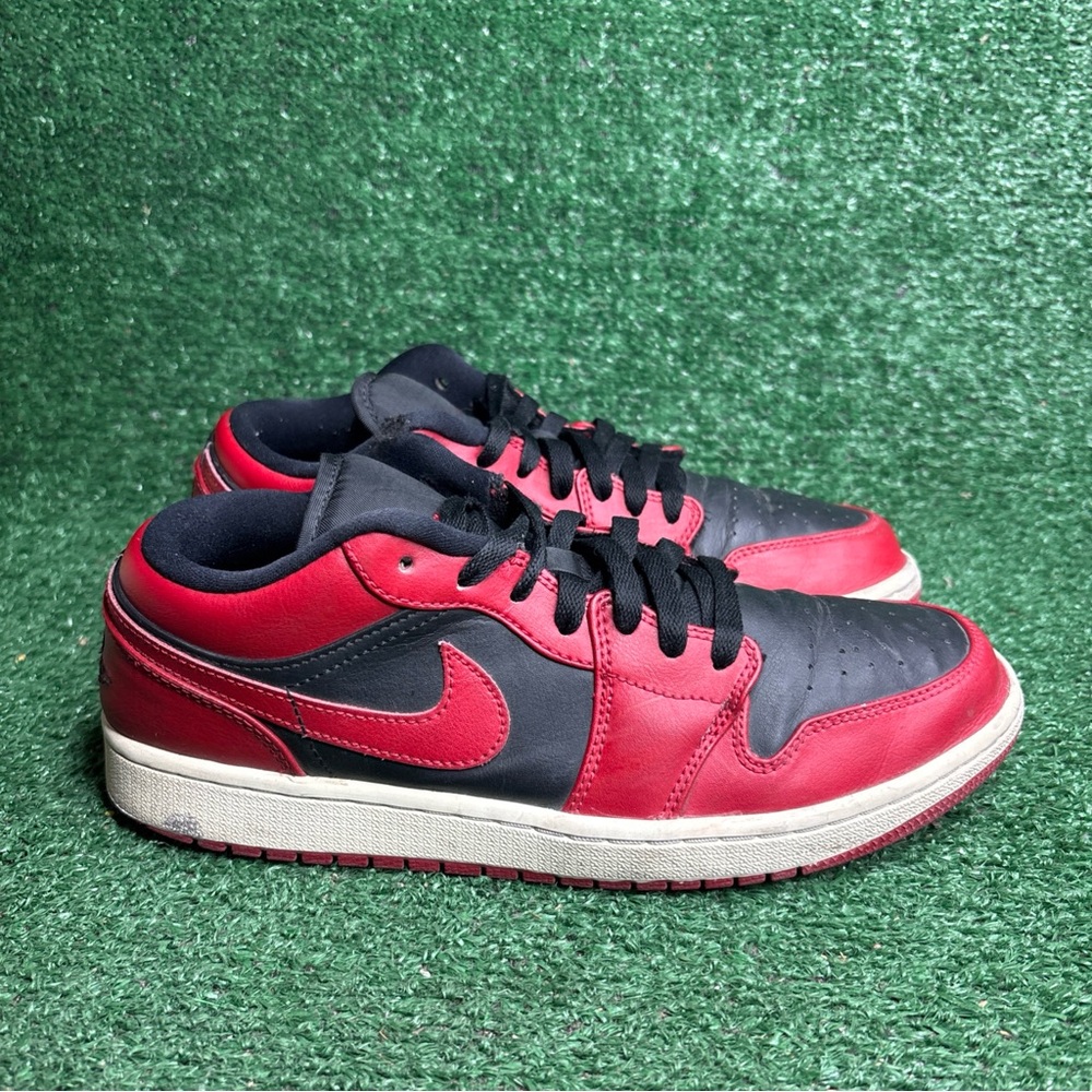 Air Jordan 1 Low Red Black Bred Men's Lifestyle Basketball Sneakers Size 9.5